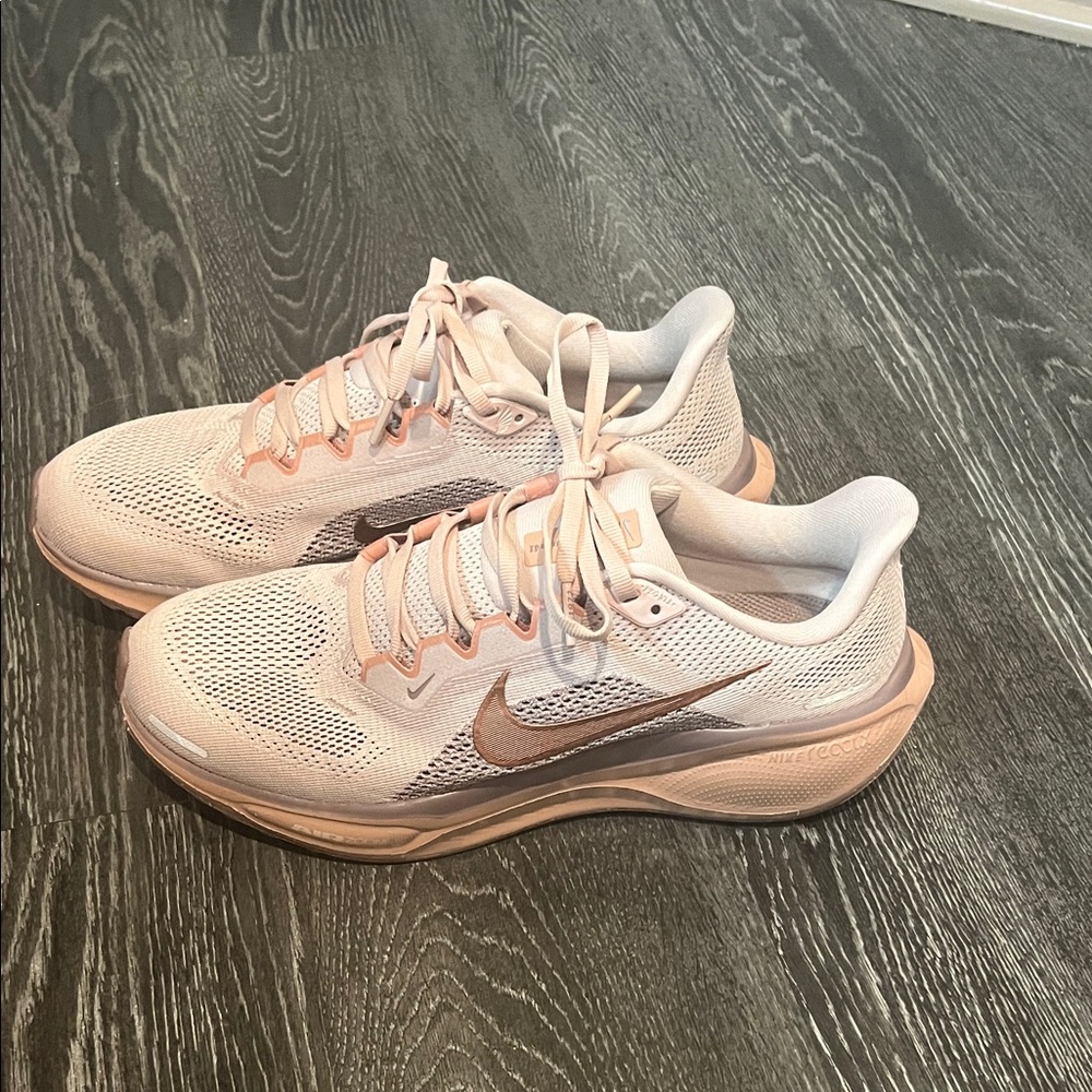 Nike Women’s Sneakers in Light Pink with Rose Gold Swoosh